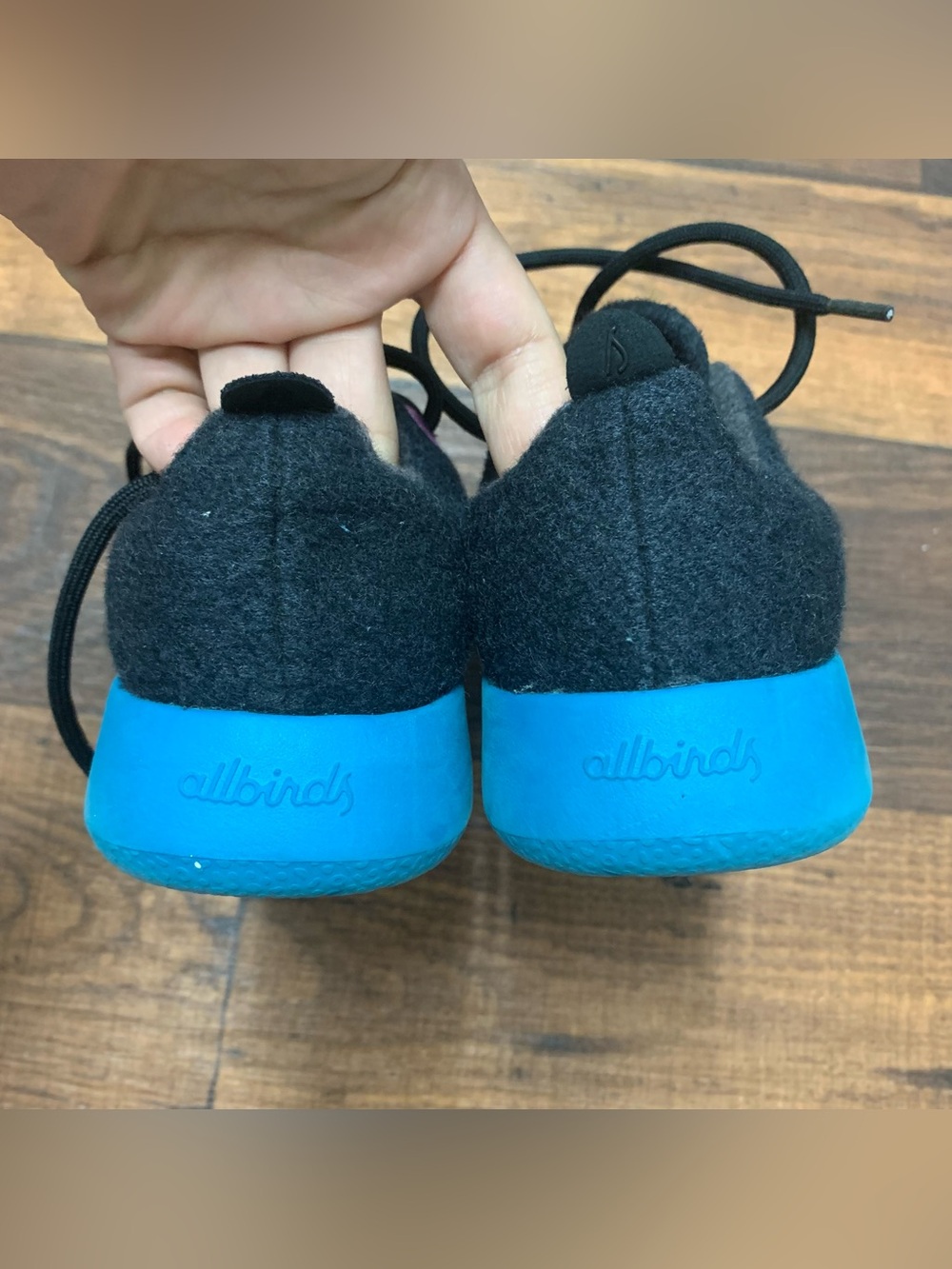 Allbirds Merine Wool Runner Wowza Blue/Buoyant Mint Youth Size 1 Warm and cozy - Picture 4 of 8